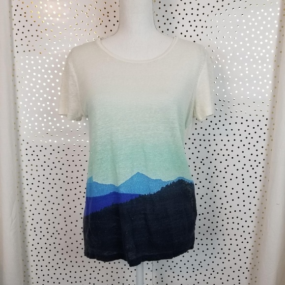 Madewell Linen Mountain Scene Graphic Tee - Picture 2 of 6
